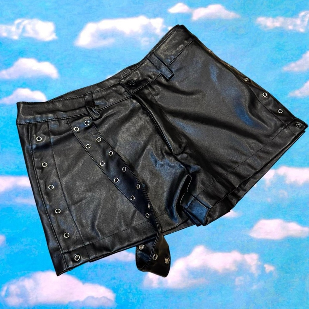 Black Leather Women's Shorts